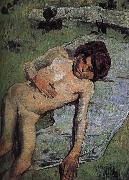 Paul Gauguin Brittany nude juvenile oil painting